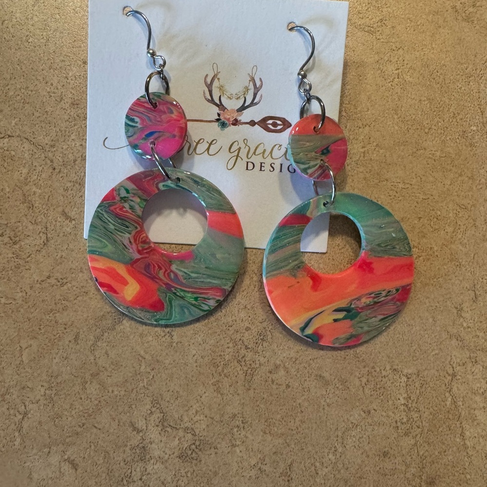 - Neon resin earrings NWT boutique